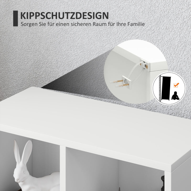 Bookcase, Standing Shelf with Tiers, White - Image 6