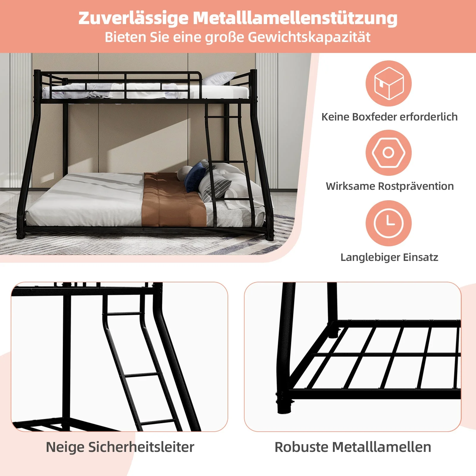 Bunk Bed, Twin Over Full, Metal - Image 10