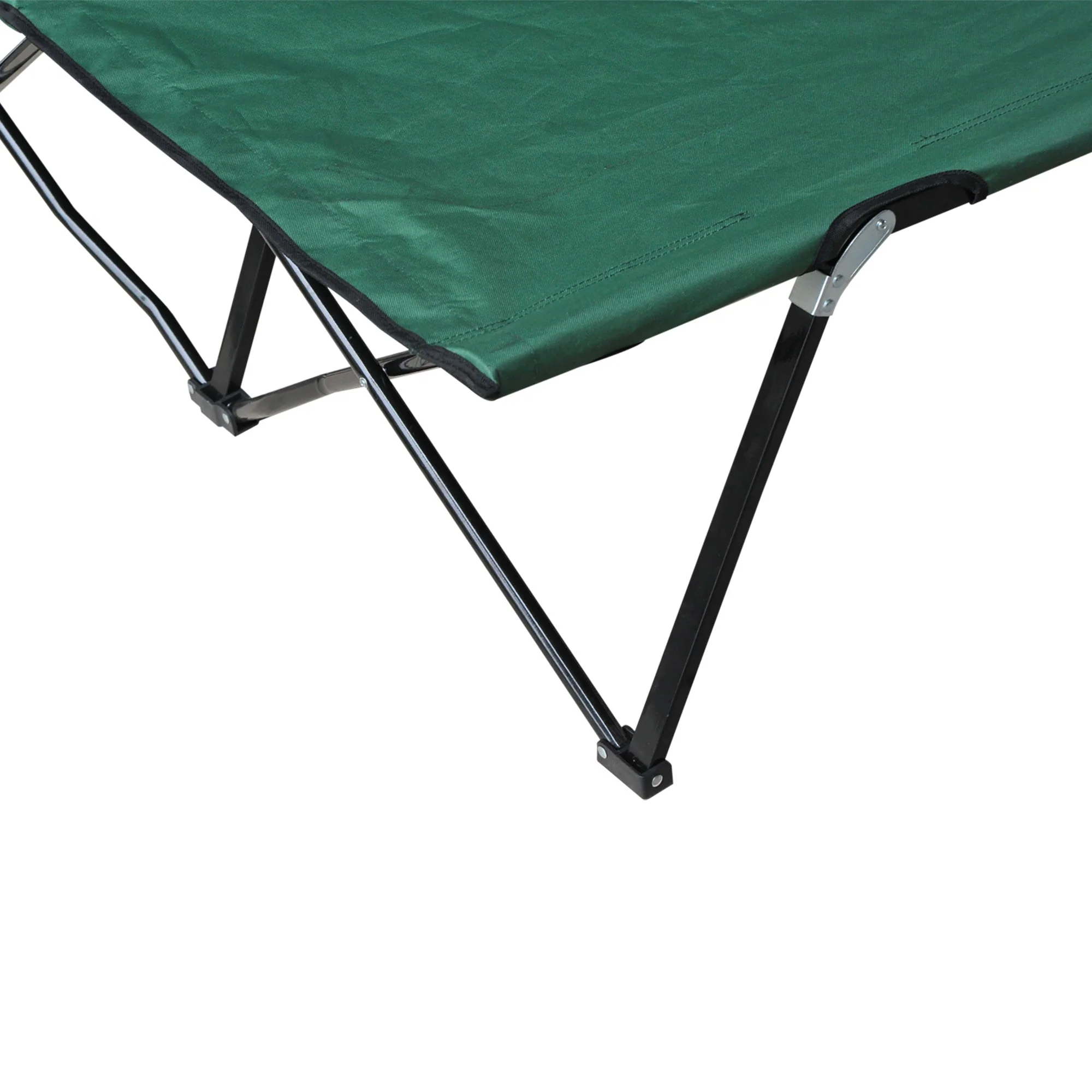 Camping Bed, 2 Person Folding with Carry Bag, Oxford Green Black - Image 7