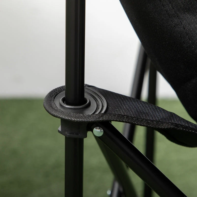 Camping Chair, Lightweight Folding with Carrying Bag and Pocket, Black - Image 7