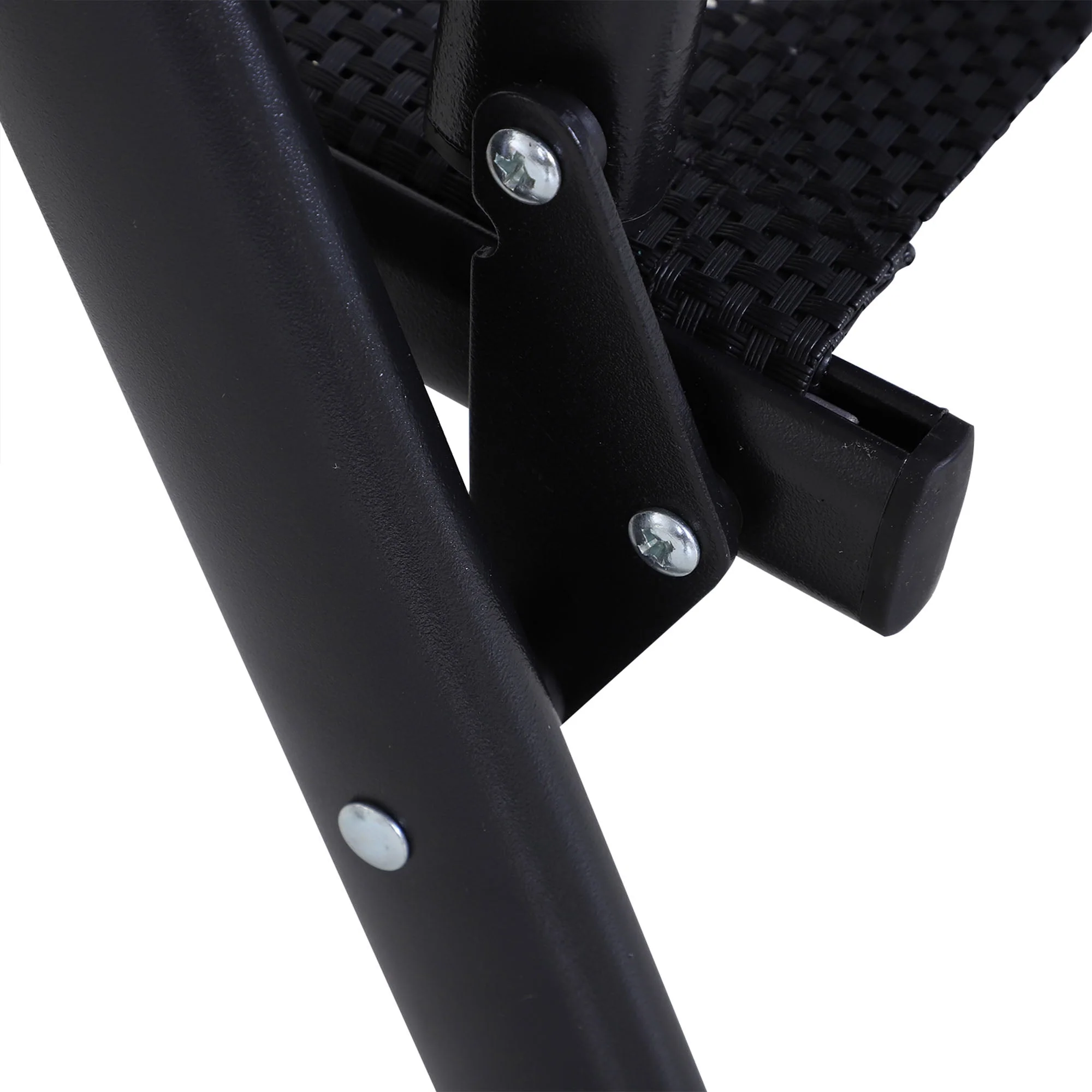 Camping Chairs Folding with Armrests, Metal Black - Image 7