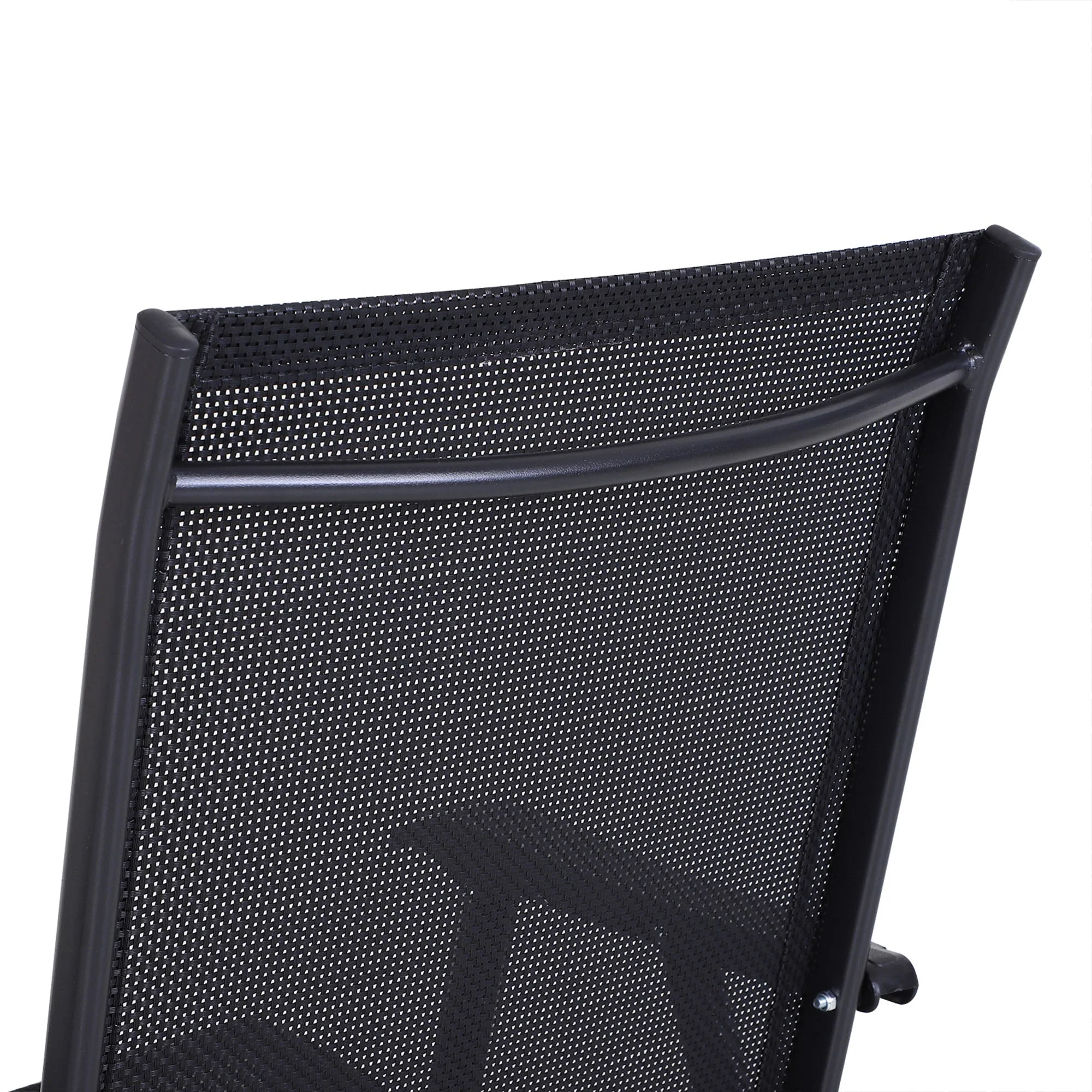 Camping Chairs Folding with Armrests, Metal Black - Image 8