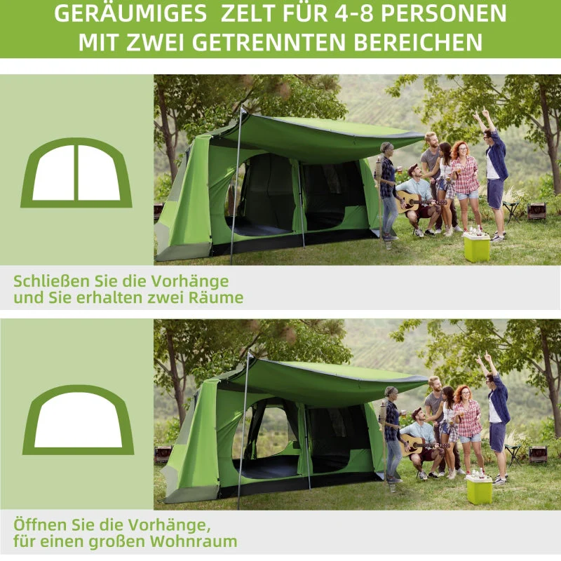 Camping Tent Dome Family Tent 4-8 Person 2 Sleeping Cabins - Image 4