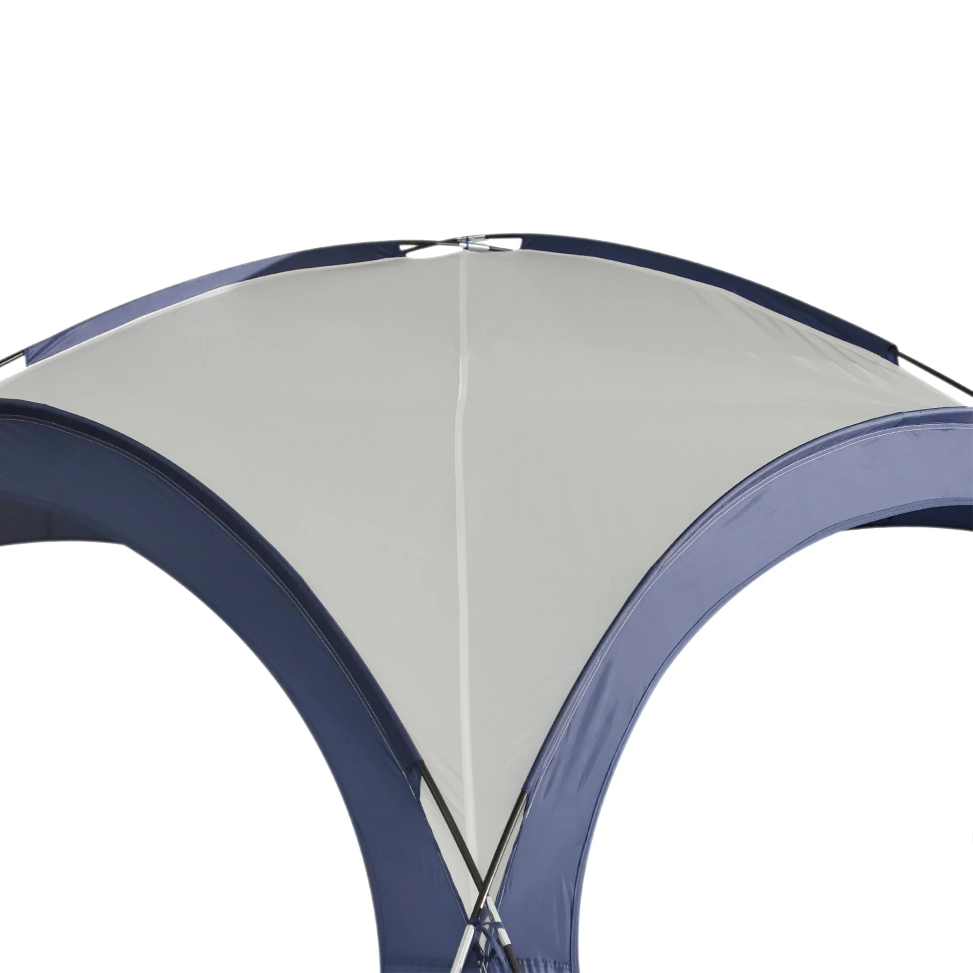 Camping Tent, Sun Protection Weatherproof, Fiberglass Pole + Polyester Cream White + Blue - Image 7