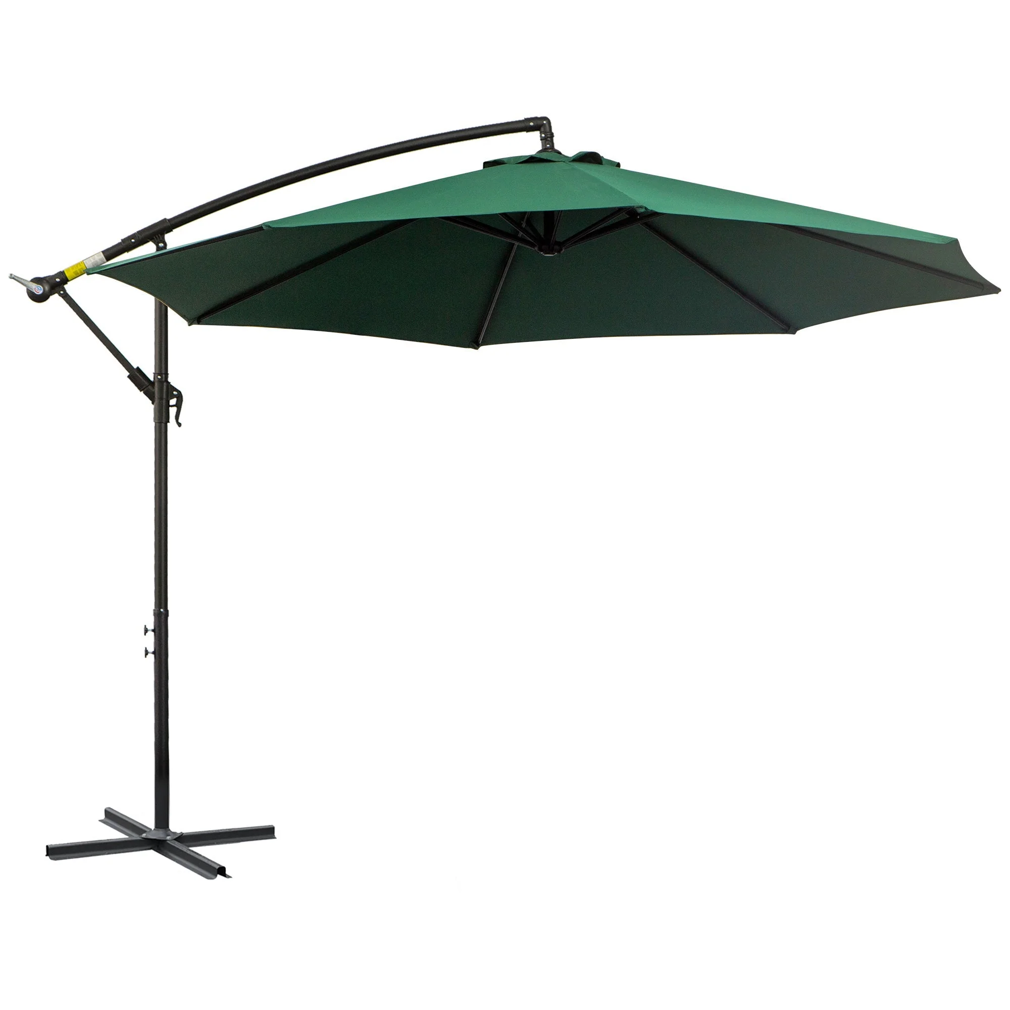 Cantilever Parasol Crank Sunshade Steel Frame Ø2.95x2.45m Green Polyester - Image 2