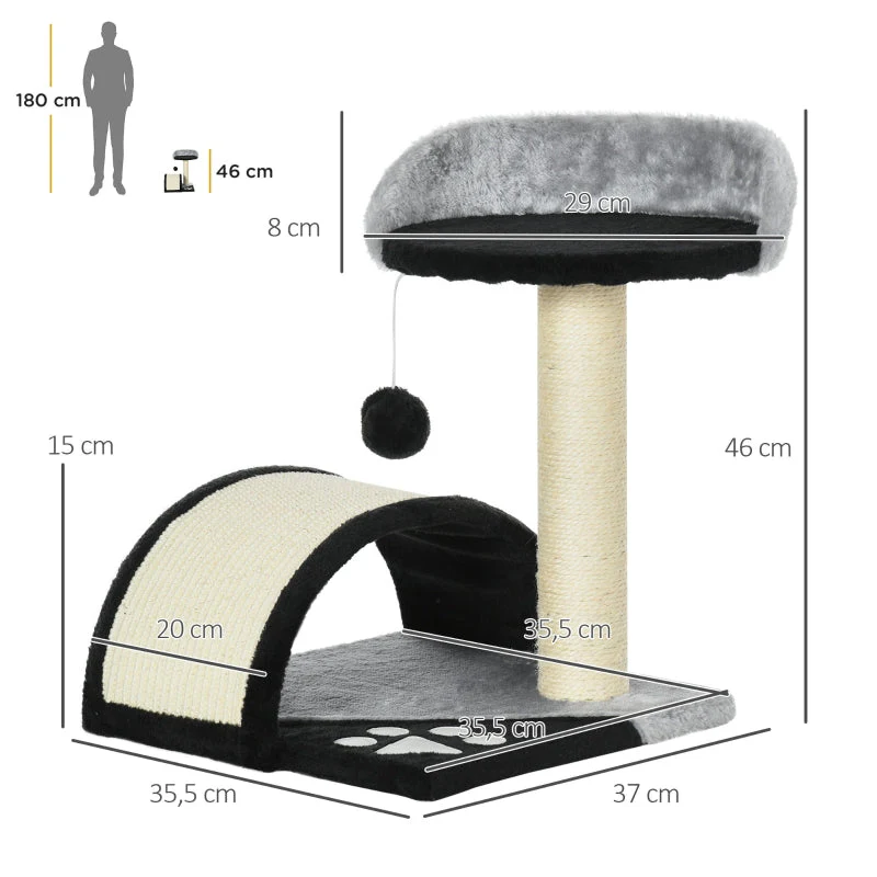 Cat Tree, Play Balls & Sisal Rope Scratching Posts, Black - Image 3