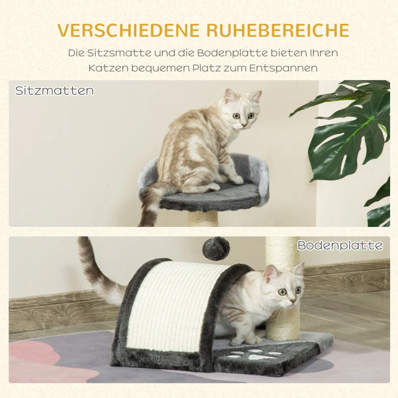 Cat Tree, Play Balls Sisal Rope Scratching Posts, Grey - Image 5