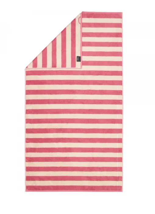 Cawo Lines Block Bath Towel - Berry