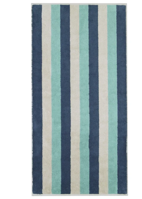 Cawo Towel - Teal Stripe
