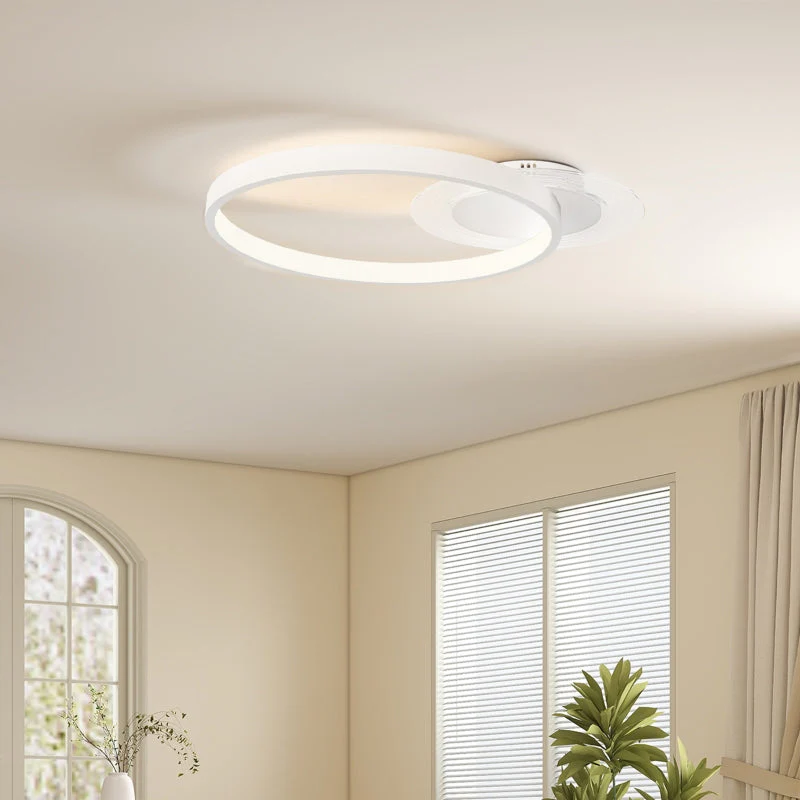 Ceiling Lamp, two-ring design for bedroom living room, white - Image 3