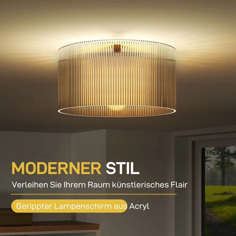 Ceiling lamp with acrylic lampshade, metal, halogen and LED compatible - Image 4