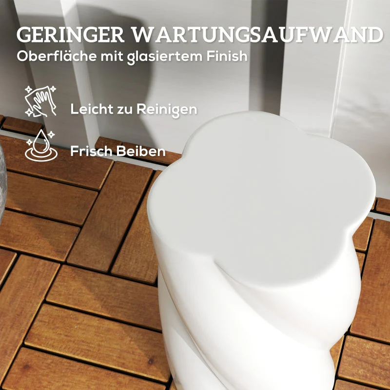 Ceramic Spiral Stool, 120 kg Load, Weatherproof, White - Image 6