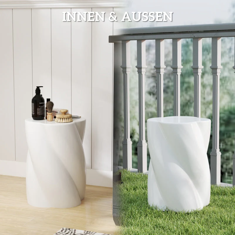 Ceramic Spiral Stool, 120 kg Load, Weatherproof, White - Image 8