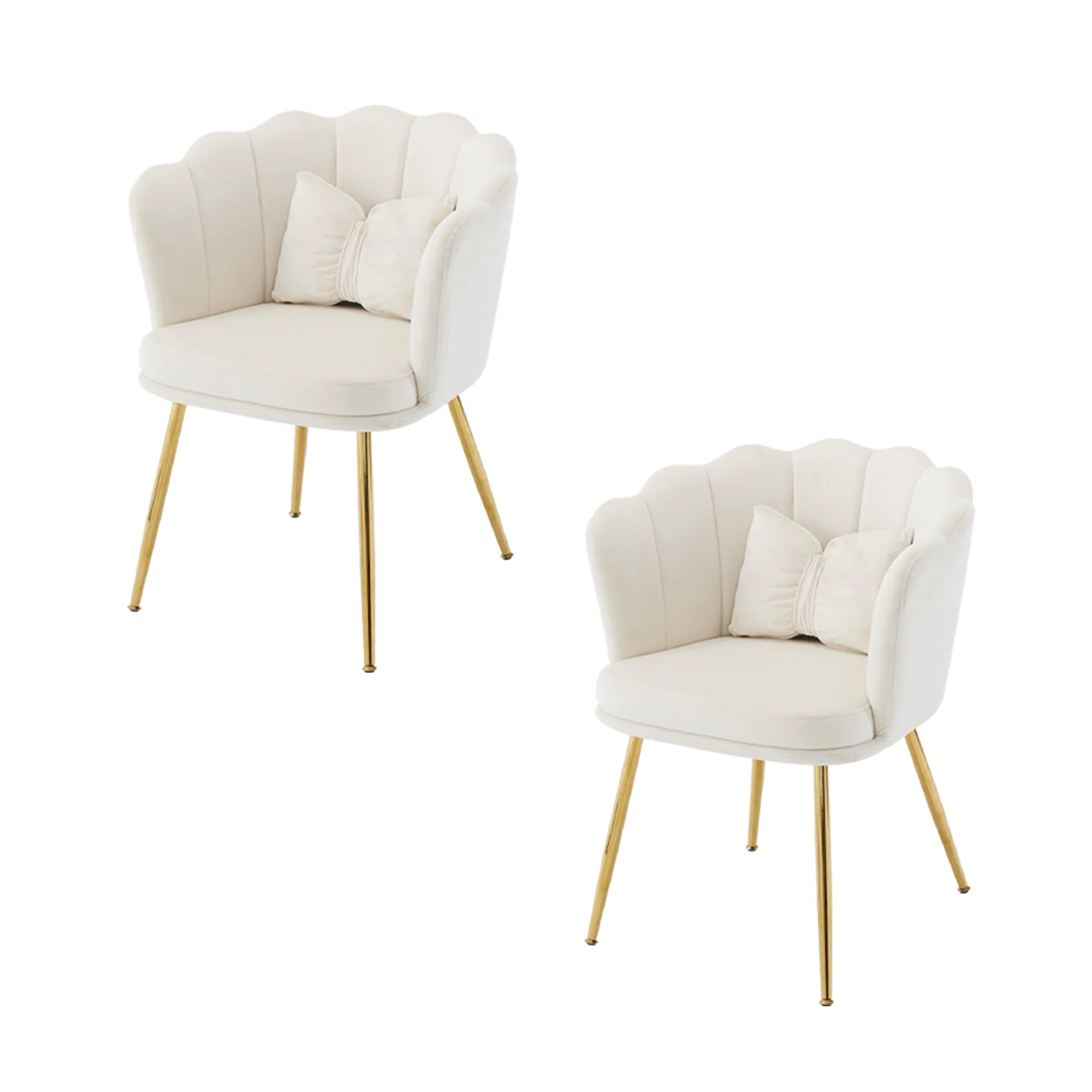 Chairs, Modern Upholstered with Petal Back & Butterfly Cushions, Velvet - Image 9
