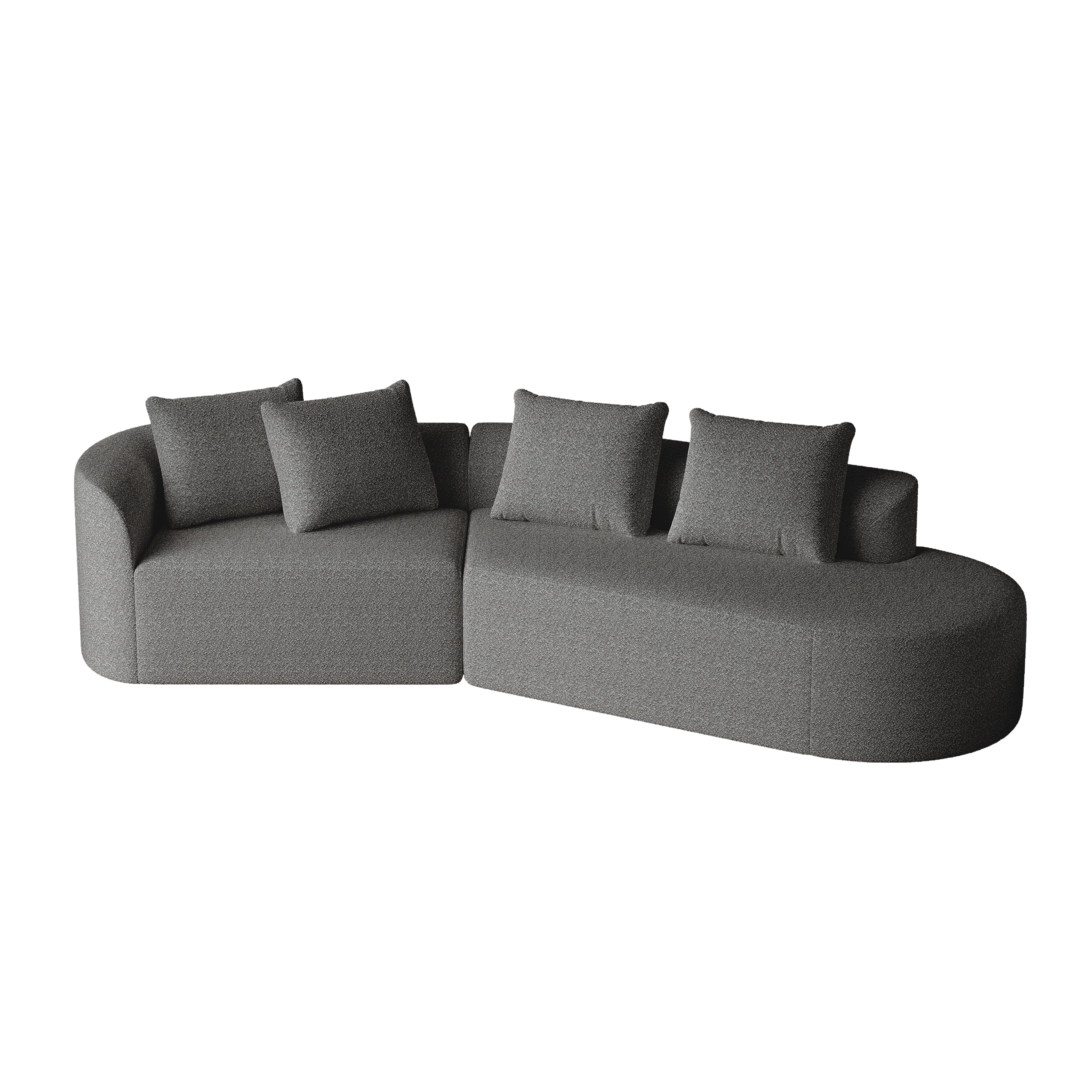 Chenille Sofa, Modern Oversized 4-Seater Corner with Deep Seat & Pillows, Cloud Couch - Image 10