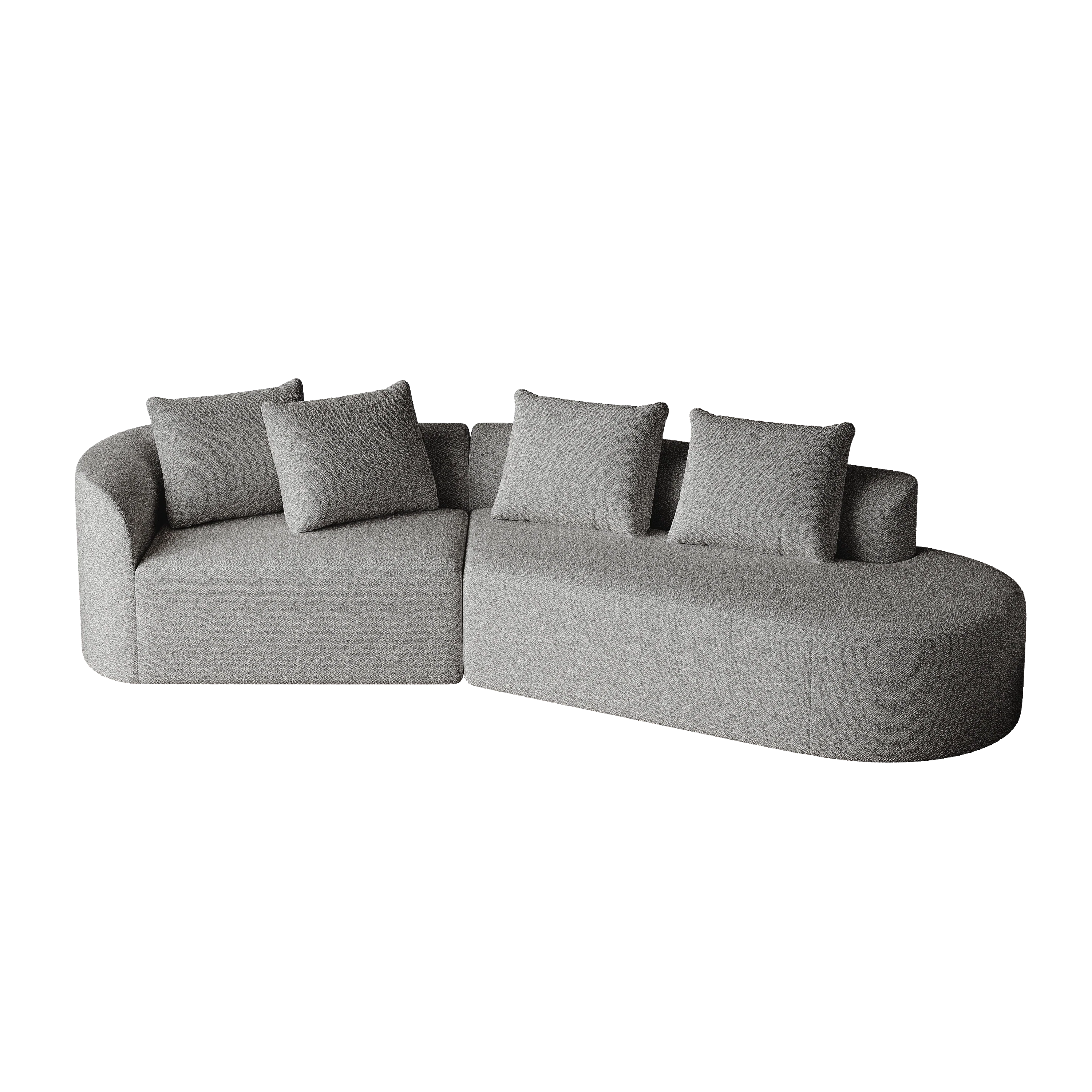 Chenille Sofa, Modern Upholstered Oversized Corner 4-Seater, freely combinable - Image 2