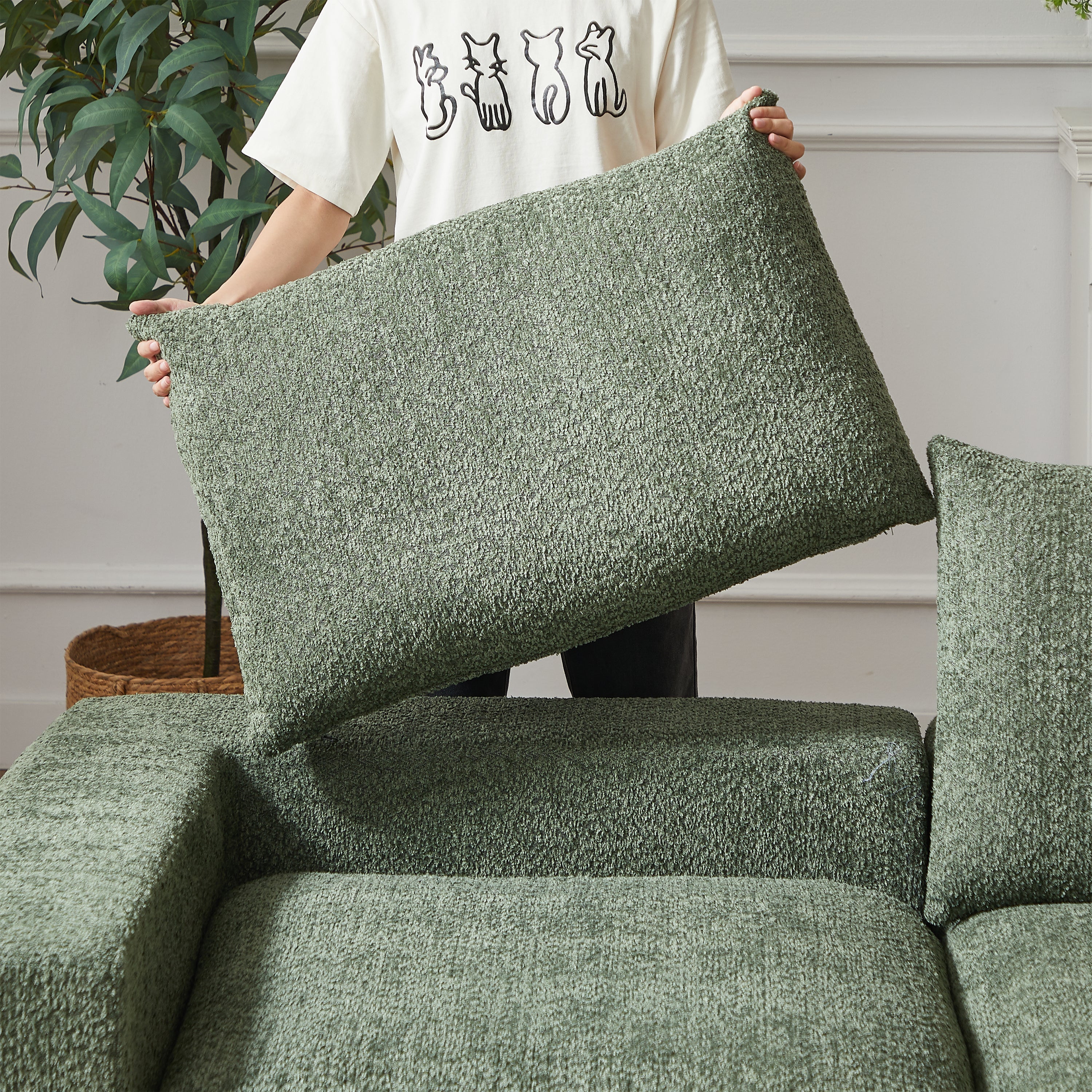 Chenille Sofa Modular L-Shaped Chaise Lounge - No Assembly - Image 6
