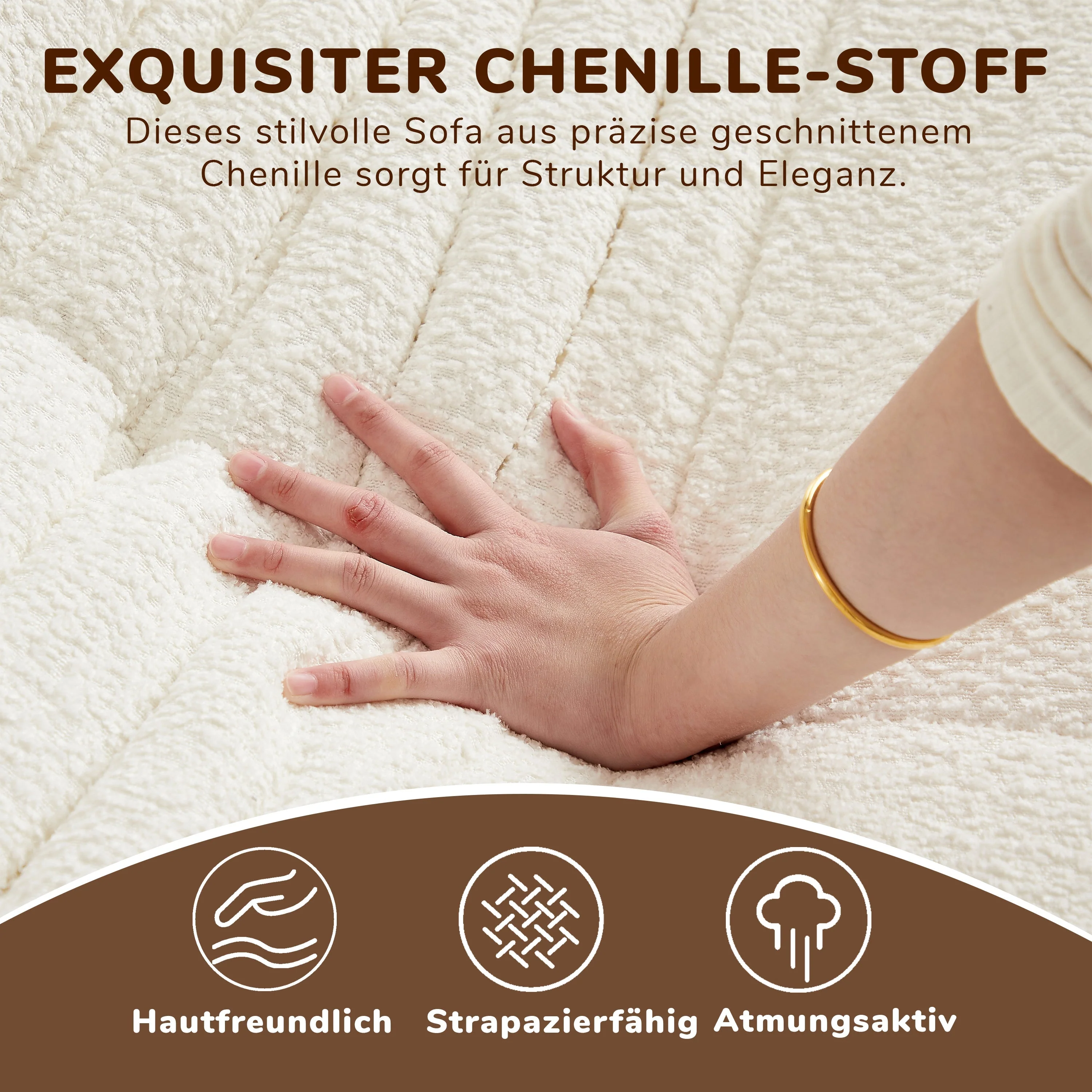 Chenille Togo Sofa with Footrest, Floor Lounge Chair with Memory Foam, Chenille Fabric - Image 4