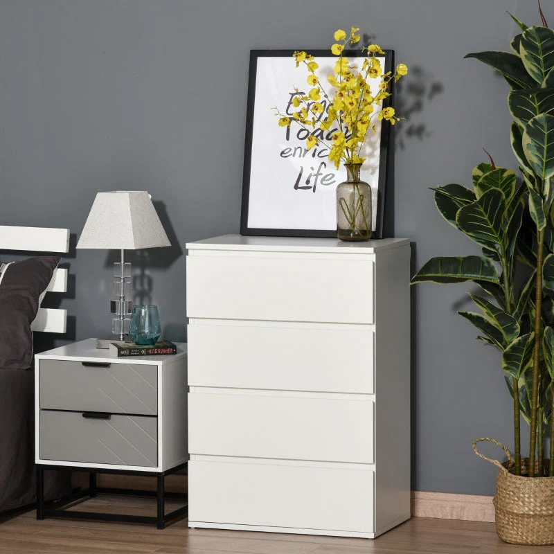 Chest of Drawers, 4-Drawer Storage Cabinets Modern Dresser, Particle Board - Image 2