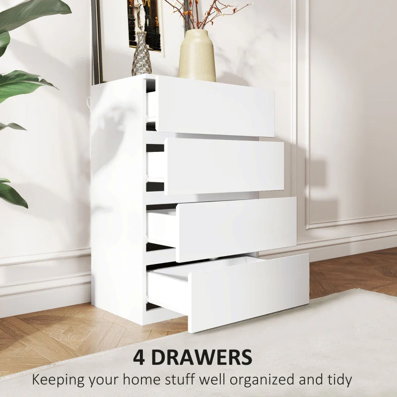 Chest of Drawers, 4-Drawer Storage Cabinets Modern Dresser, Particle Board - Image 4