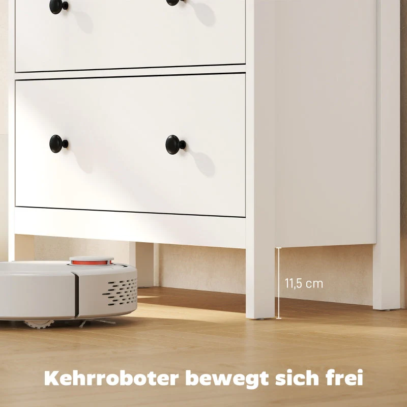chest of drawers, 4 drawers for clothes and linen, chipboard white - Image 5