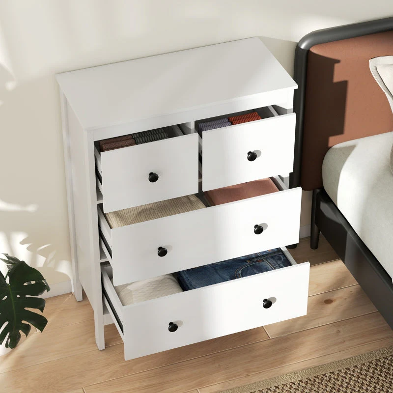 chest of drawers, 4 drawers for clothes and linen, chipboard white - Image 6