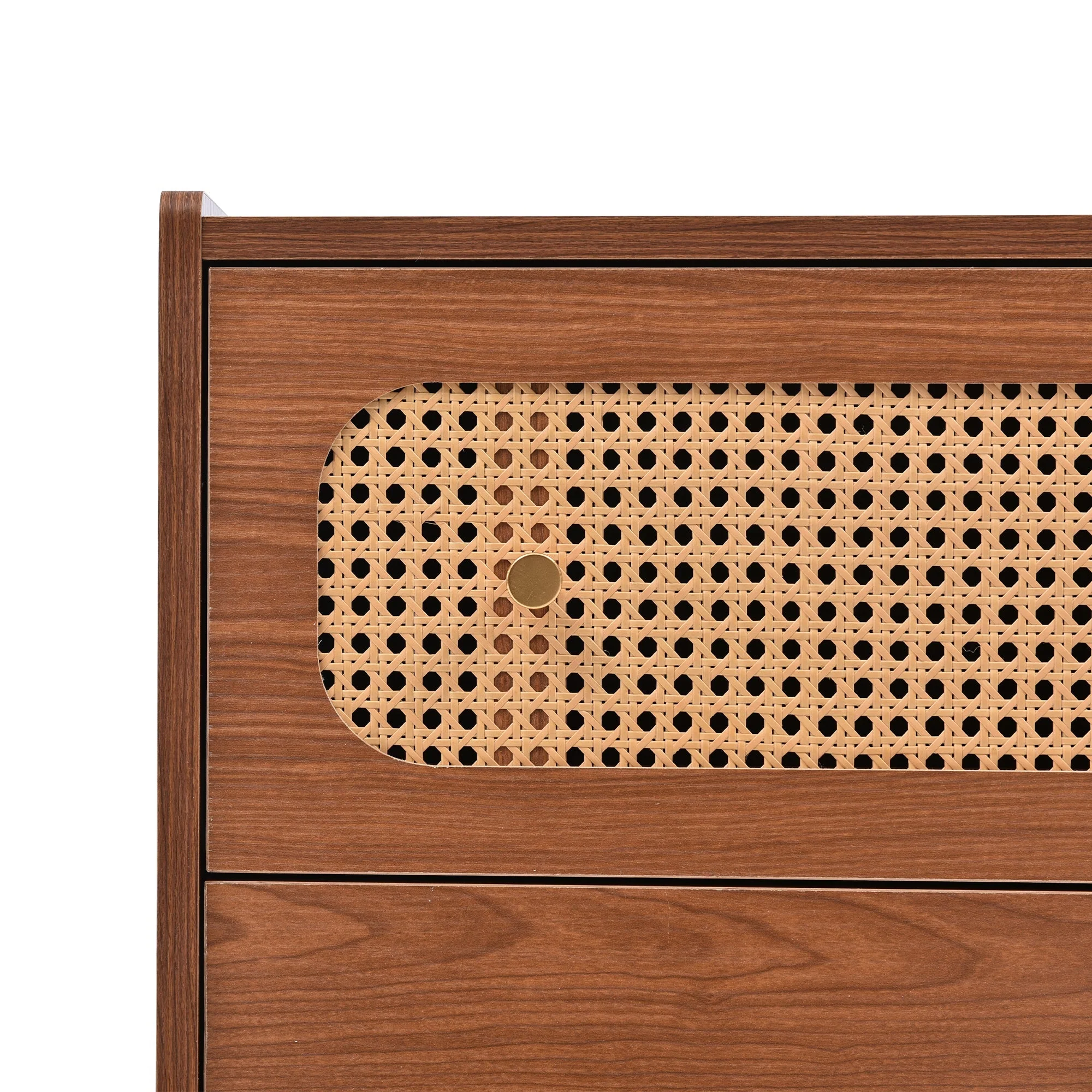 Chest of Drawers, 6 Drawer Rattan Sideboard, Walnut - Image 7