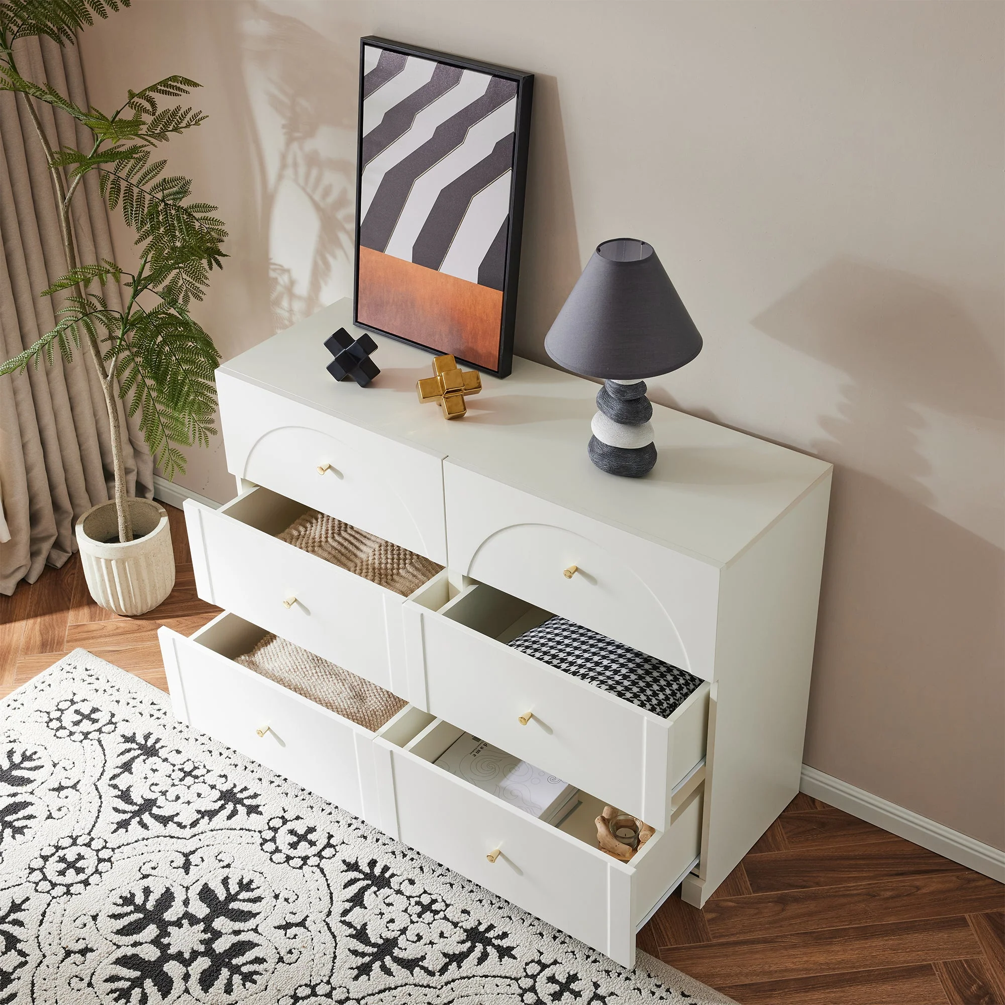 Chest of Drawers with 6 Drawers, White - Image 3
