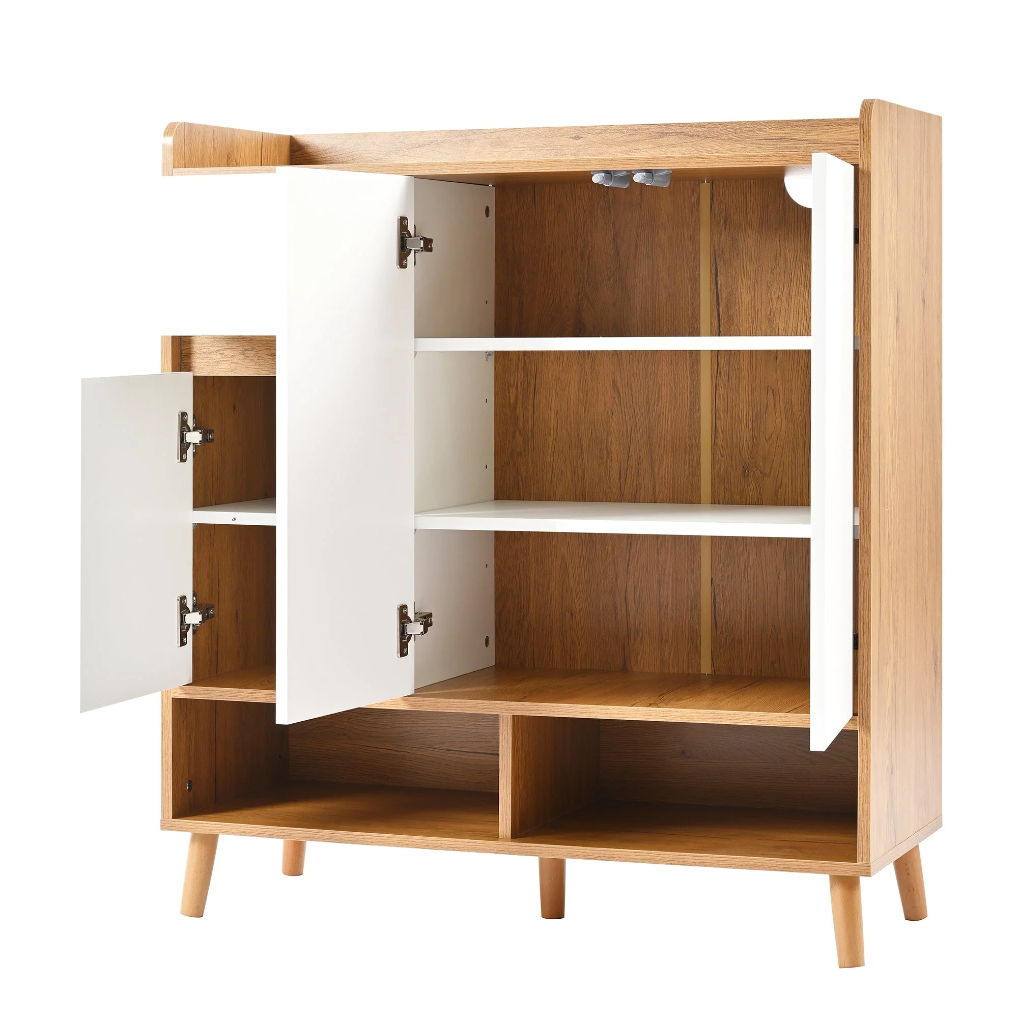Chest of drawers with adjustable shelves, minimalist home organizer with solid wood legs - Image 7