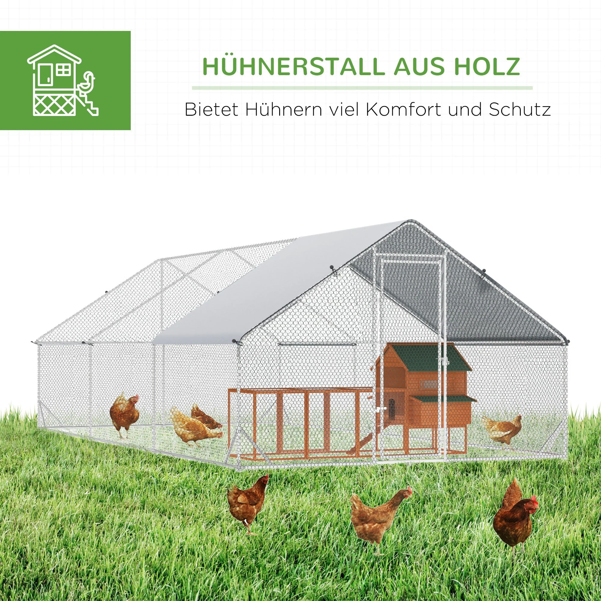 Chicken Coop, 3x6x2m XXL Outdoor, Steel - Image 5