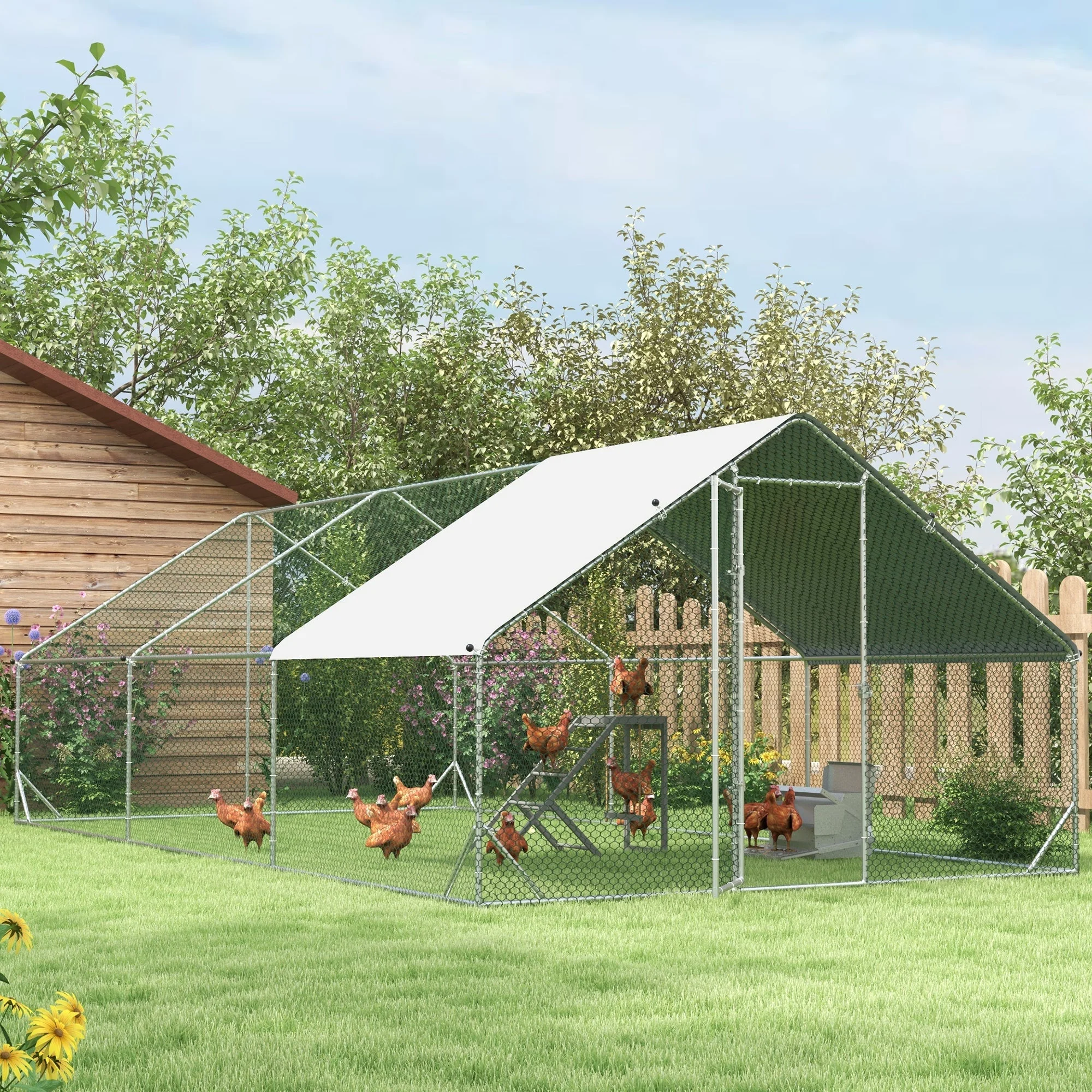 Chicken Coop, 3x6x2m XXL Outdoor, Steel - Image 7