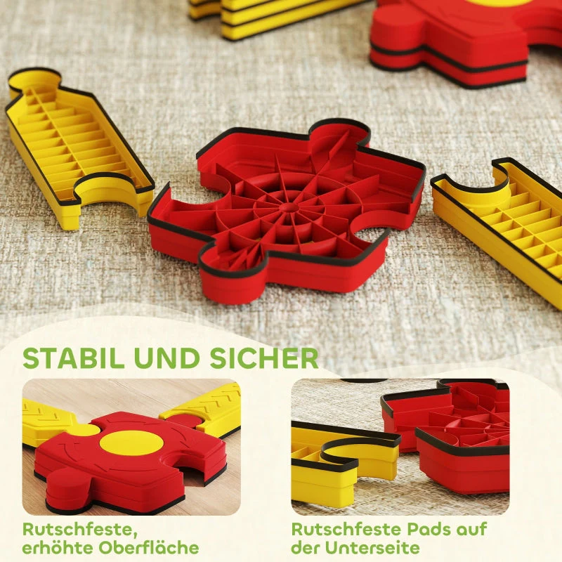 Children's Balance Beam Set with Freely Configurable Flexible Parts, Yellow and Red Plastic - Image 8