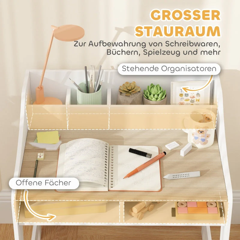 Children's Desk Set, Storage, Chair, Wood - Image 4