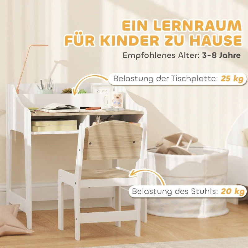 Children's Desk Set, Storage, Chair, Wood - Image 7