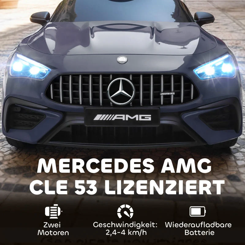 Children's Electric Car Mercedes Design 12V Motor with Remote Control and LED Lights, Grey - Image 4