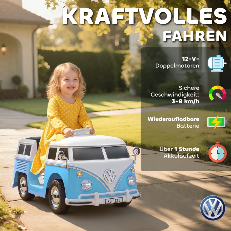 Children's Electric Car with 12V Dual Motor and MP3, Blue - Image 12
