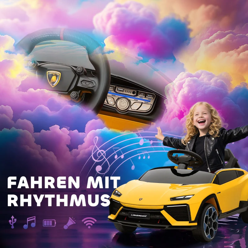 Children's Electric Car with 12V Remote Control and 2 Motors, Yellow - Image 8