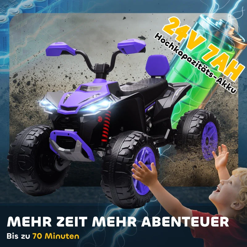 Children's Electric Quad Bike with 4 Wheels and MP3 Function, 24V Blue - Image 6