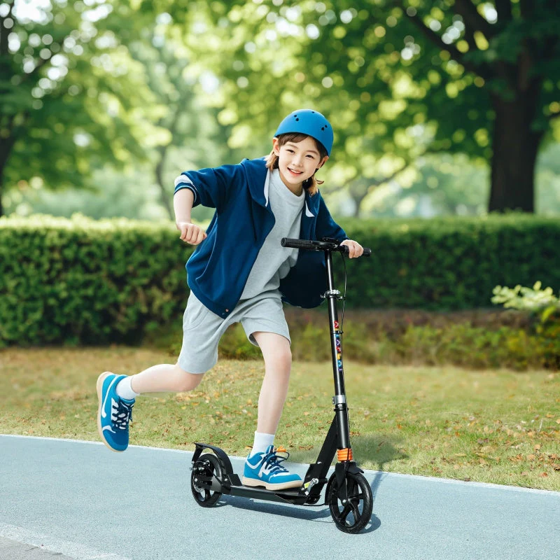 Children's Scooter with Adjustable Handlebars and Foldable Frame, Black