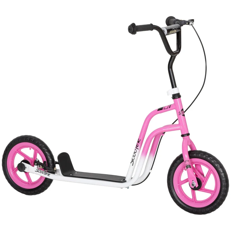 Children's Scooter with Adjustable Handlebars, Large Wheels and Handbrake, Pink - Image 2