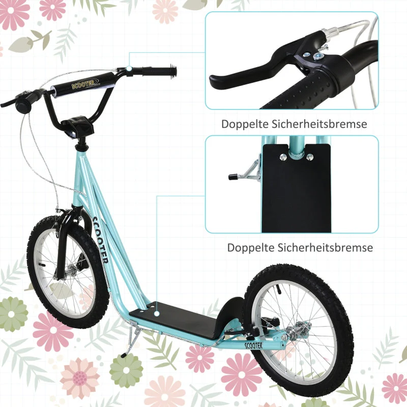 Children's Scooter with Brake and Height Adjustable Lightweight Frame, Light Blue - Image 5