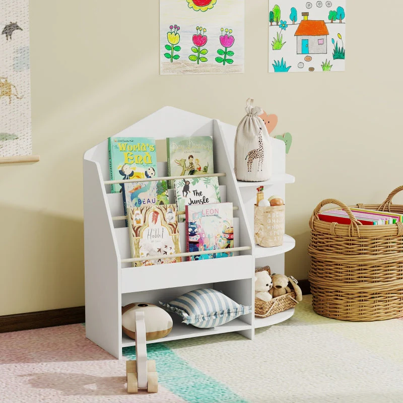 Children's Shelf 7 Shelves Rounded Edges - White - Image 8