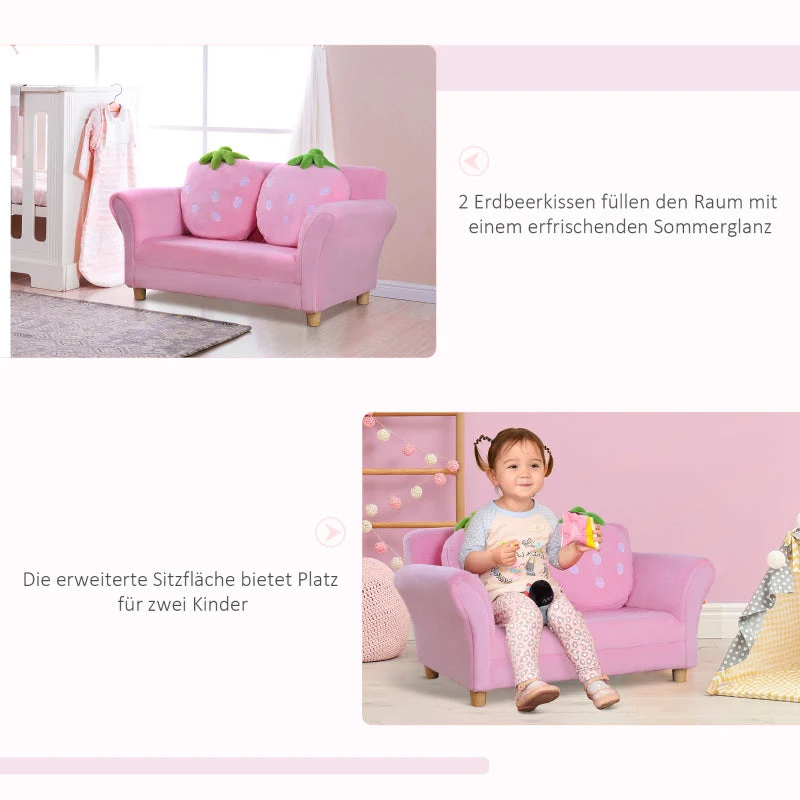 Children's Sofa, Armchair, Soft, Double or Single, Fabric - Image 6