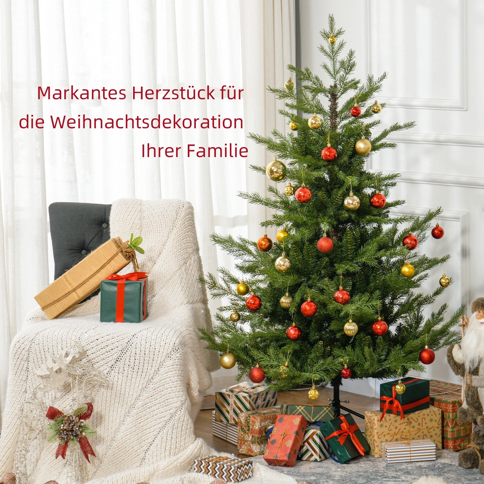 Christmas Tree, 180 cm Artificial, 1942 Branch Tips, Green - Image 4