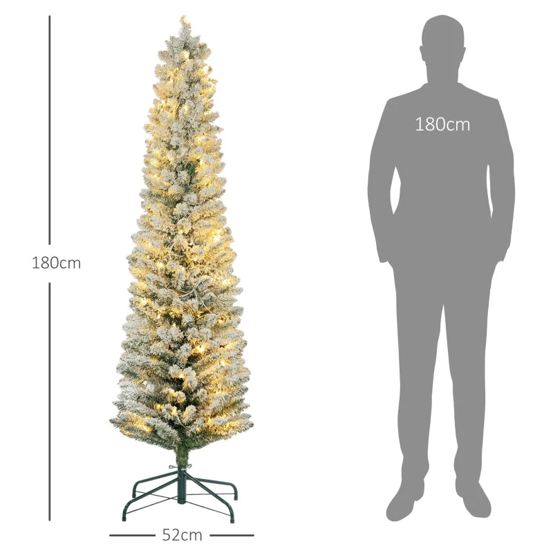 Christmas Tree 180 cm, LED Lights, Metal Base, Green - Image 3