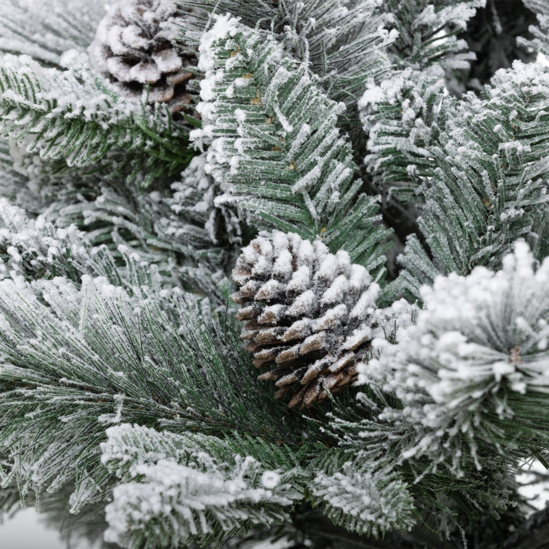 Christmas Tree with LED Lights, Set of 2, 107 cm, Pine Cones, Red Berries, Green/White - Image 7