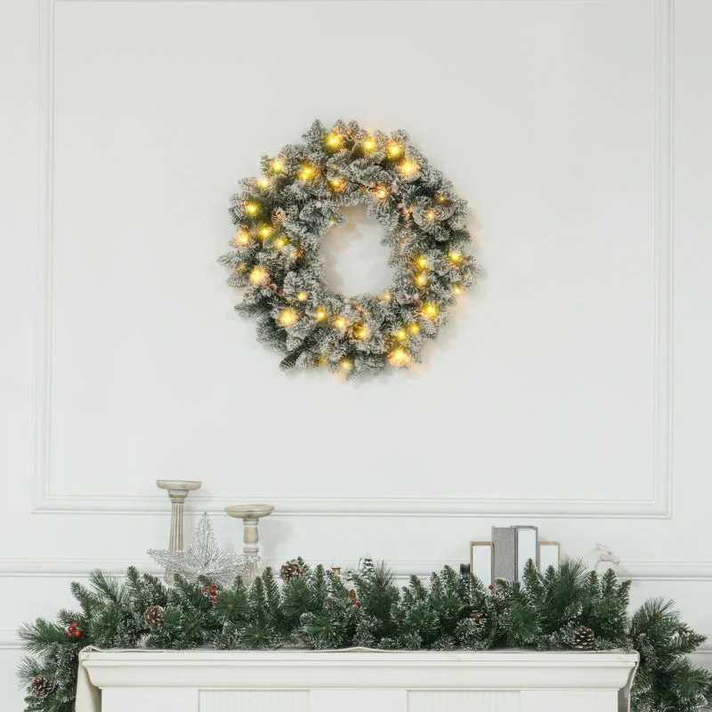 Christmas Wreath, LED Lighting, Red Berries, Green - Image 2