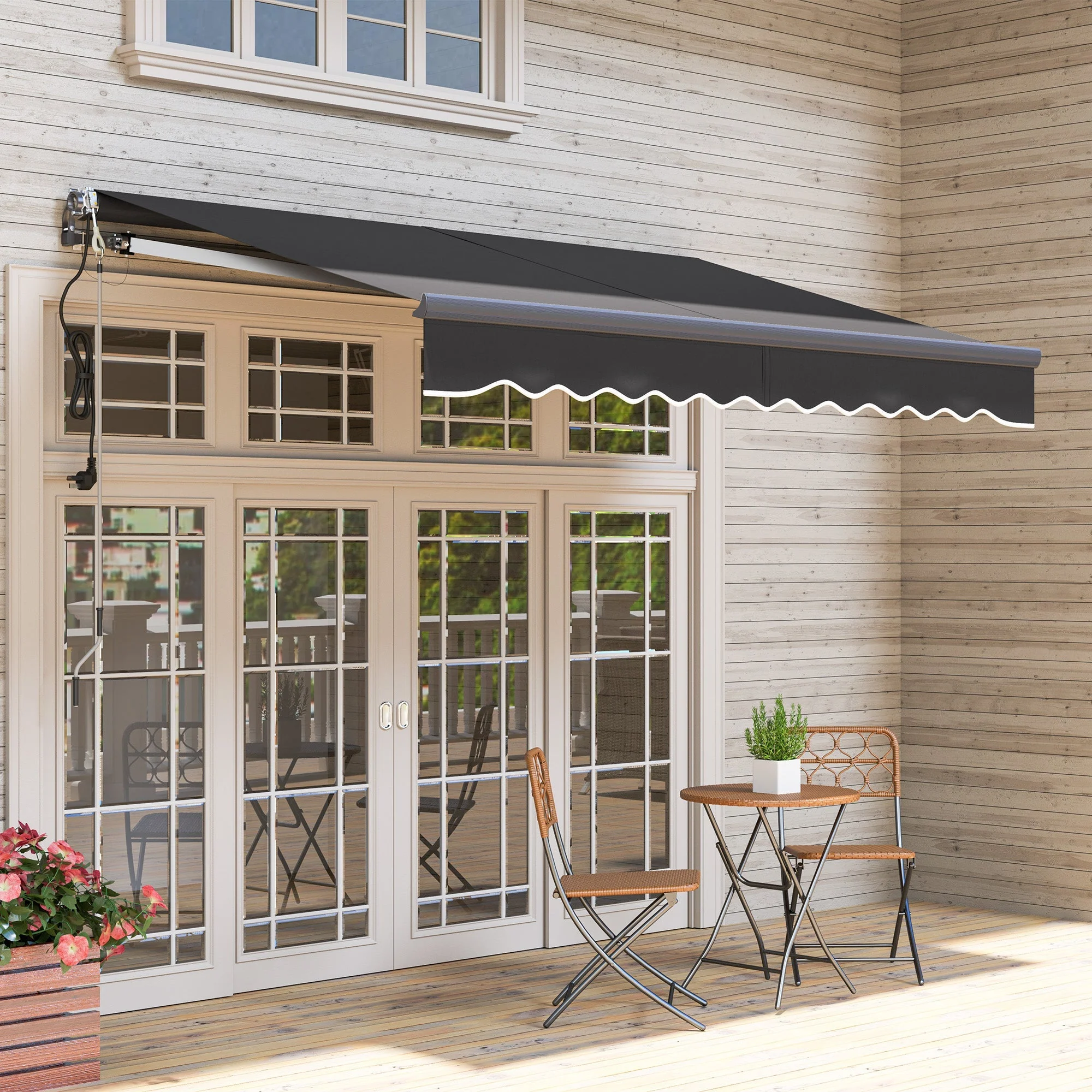 Clamp Awning, Hand Crank, Height Adjustable, UV 30+, Dark Grey - Image 7