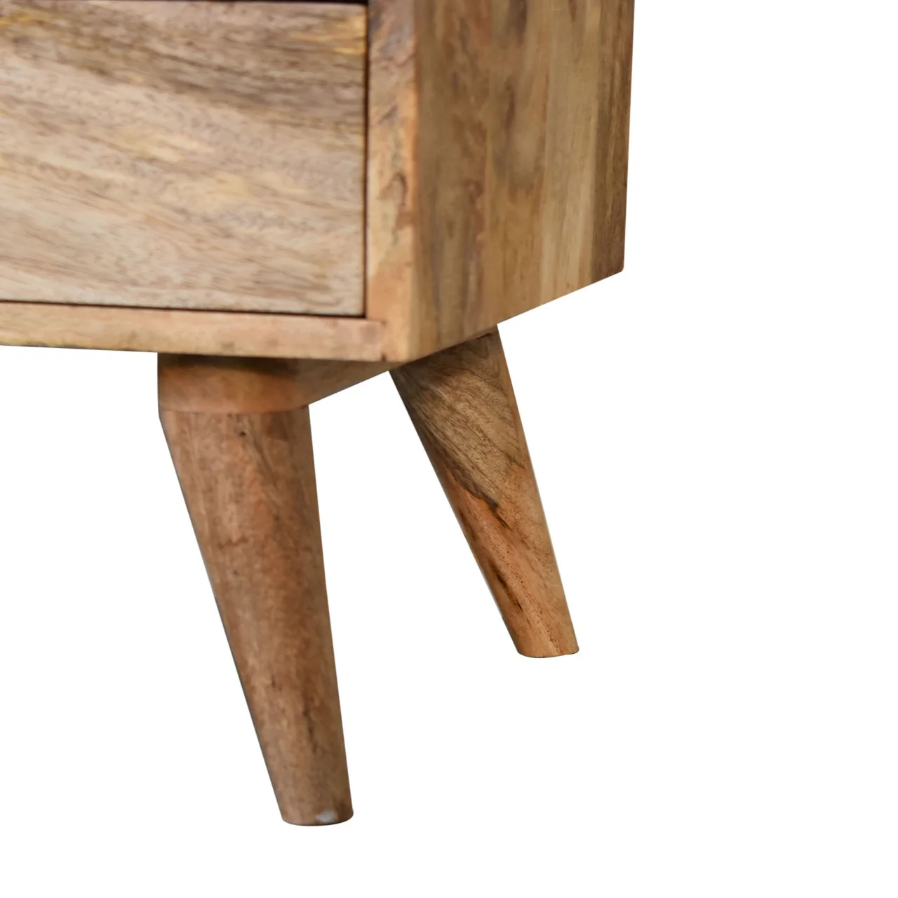 Classic Bedside: 2 Drawers, 1 Open Slot - Solid Wood Brown - Image 4