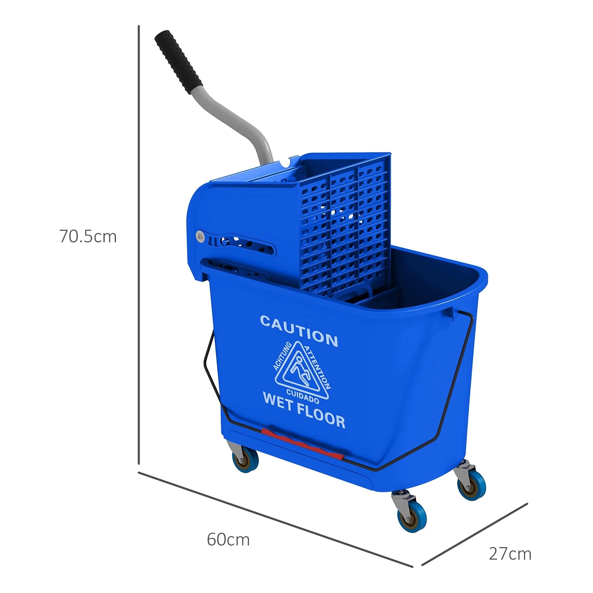 Cleaning Cart, 20L with Spin and Separator, Blue - Image 3